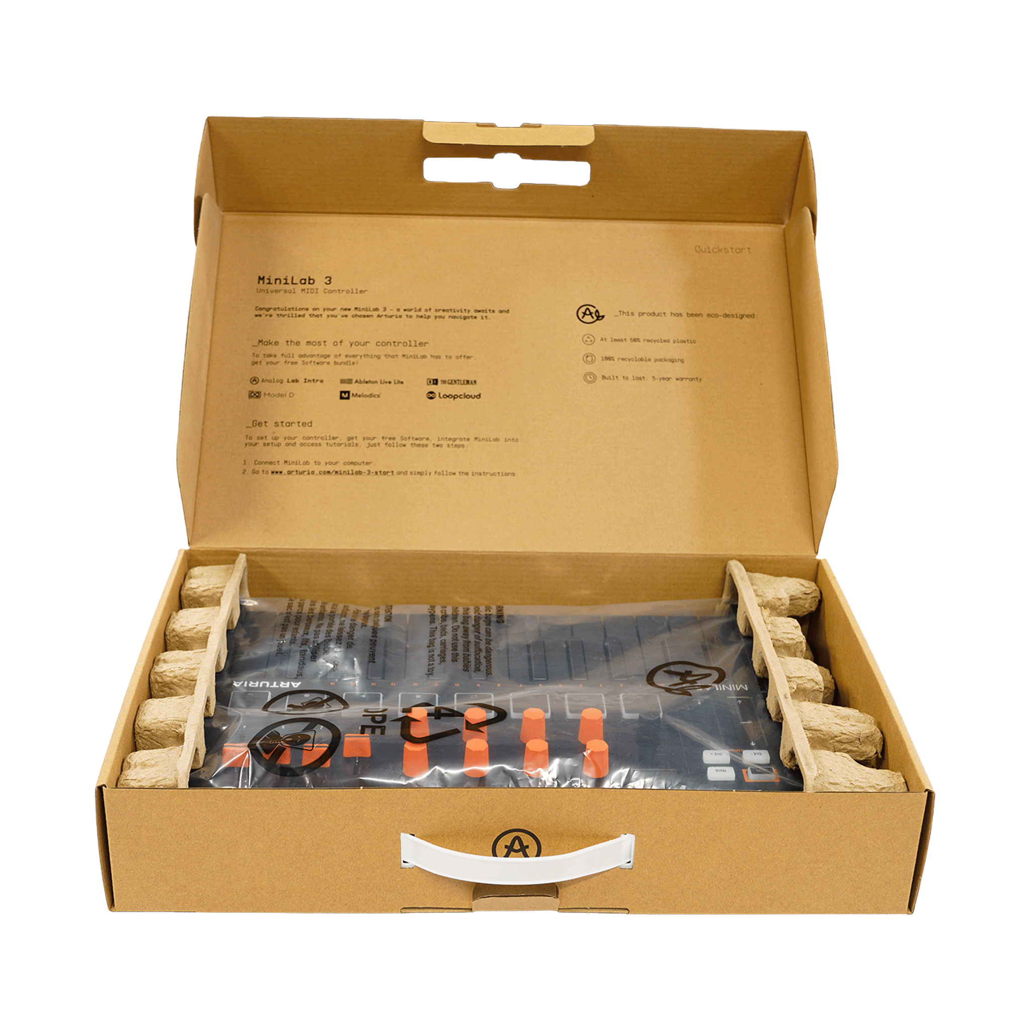 Arturia　コンパクトなオールインワンMIDIコントローラー　【MINILAB 3 ORANGE】
