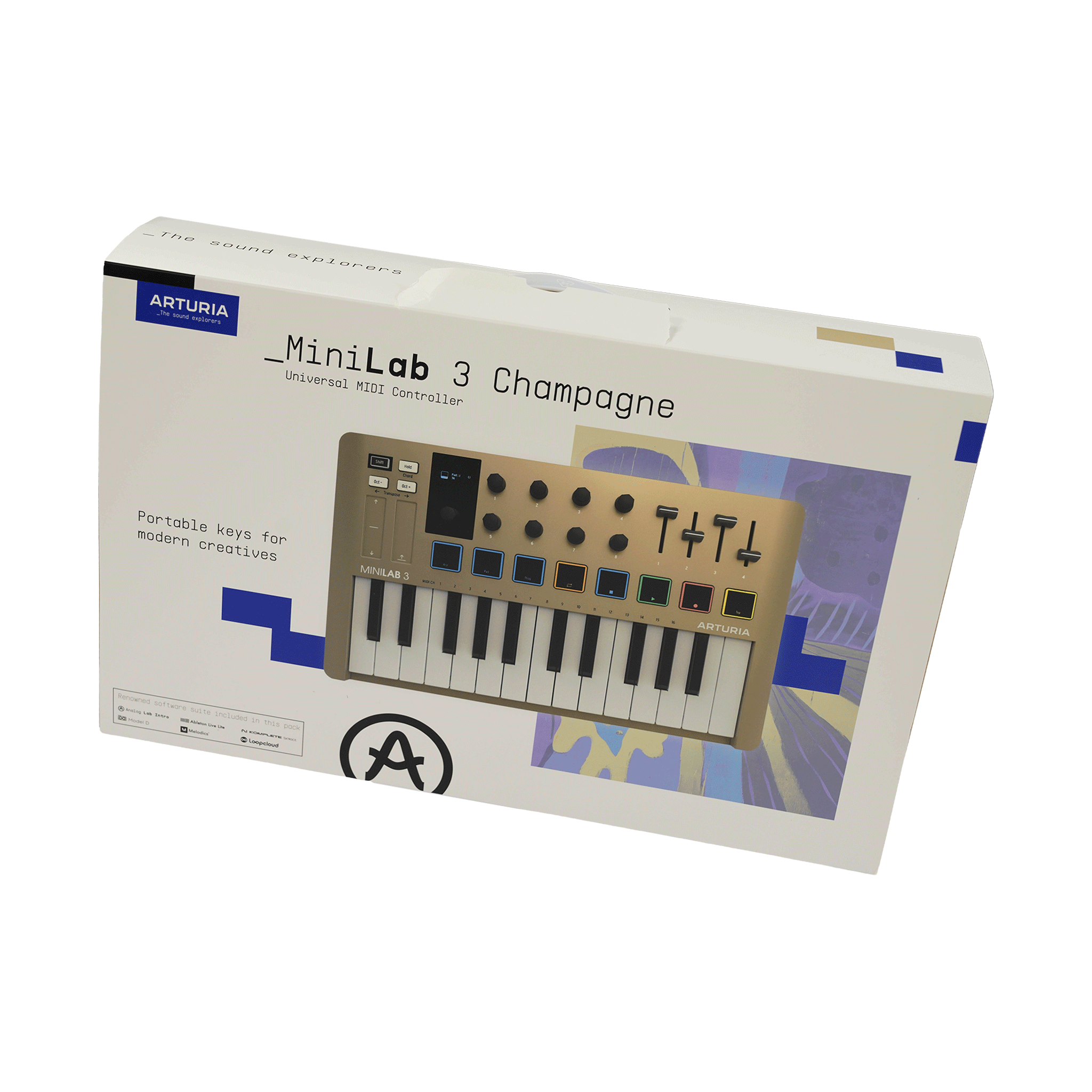 Arturia　コンパクトなオールインワンMIDIコントローラー　【MINILAB 3 CHAMPAGNE】