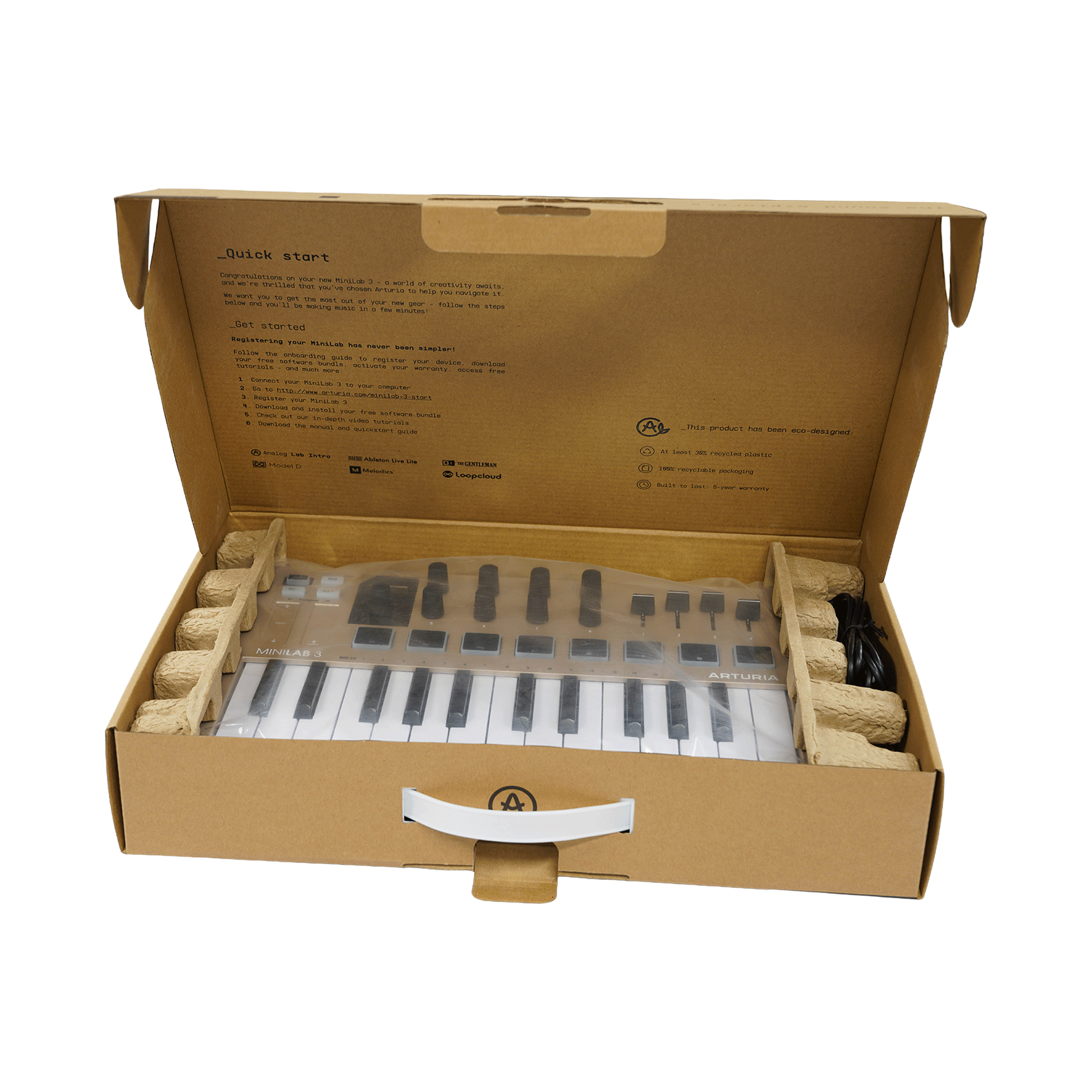 Arturia　コンパクトなオールインワンMIDIコントローラー　【MINILAB 3 CHAMPAGNE】