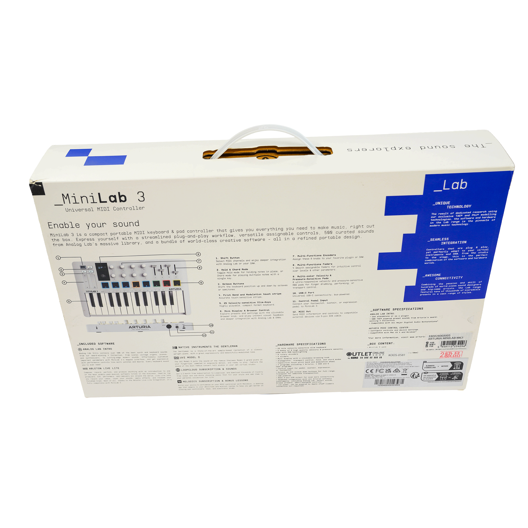 Arturia　コンパクトなオールインワンMIDIコントローラー　【MINILAB 3】