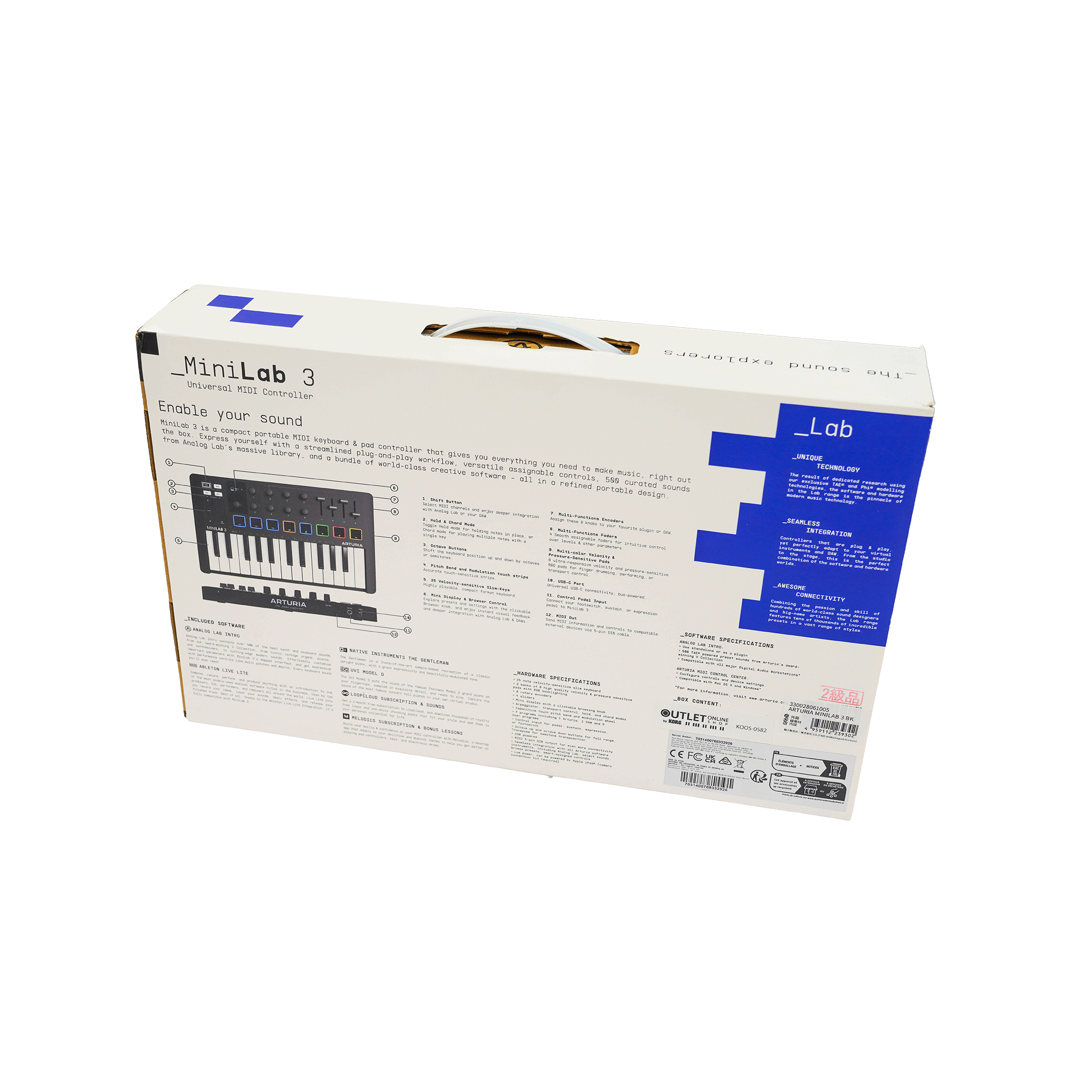 Arturia　コンパクトなオールインワンMIDIコントローラー　【MINILAB 3 BLACK】