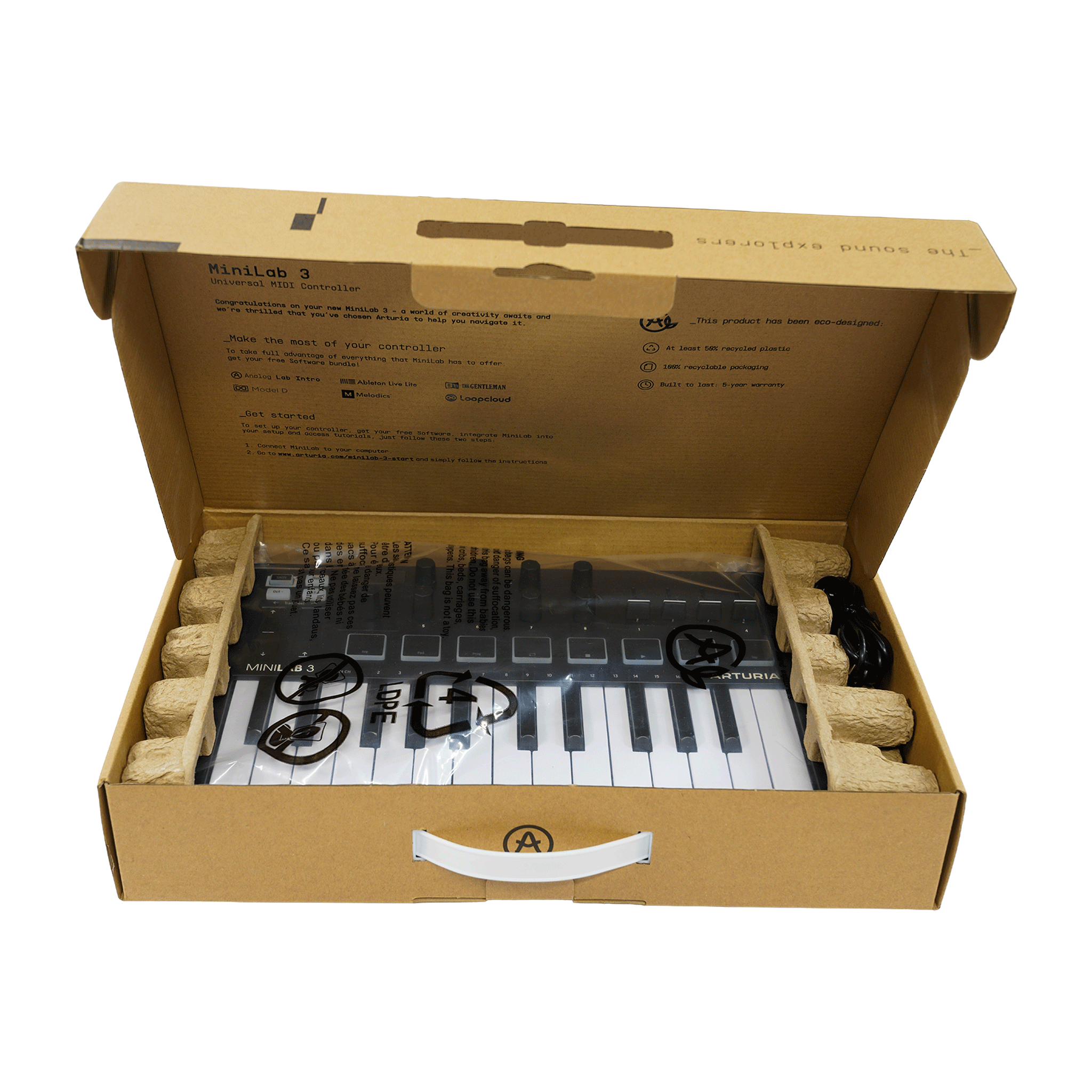 Arturia　コンパクトなオールインワンMIDIコントローラー　【MINILAB 3 BLACK】