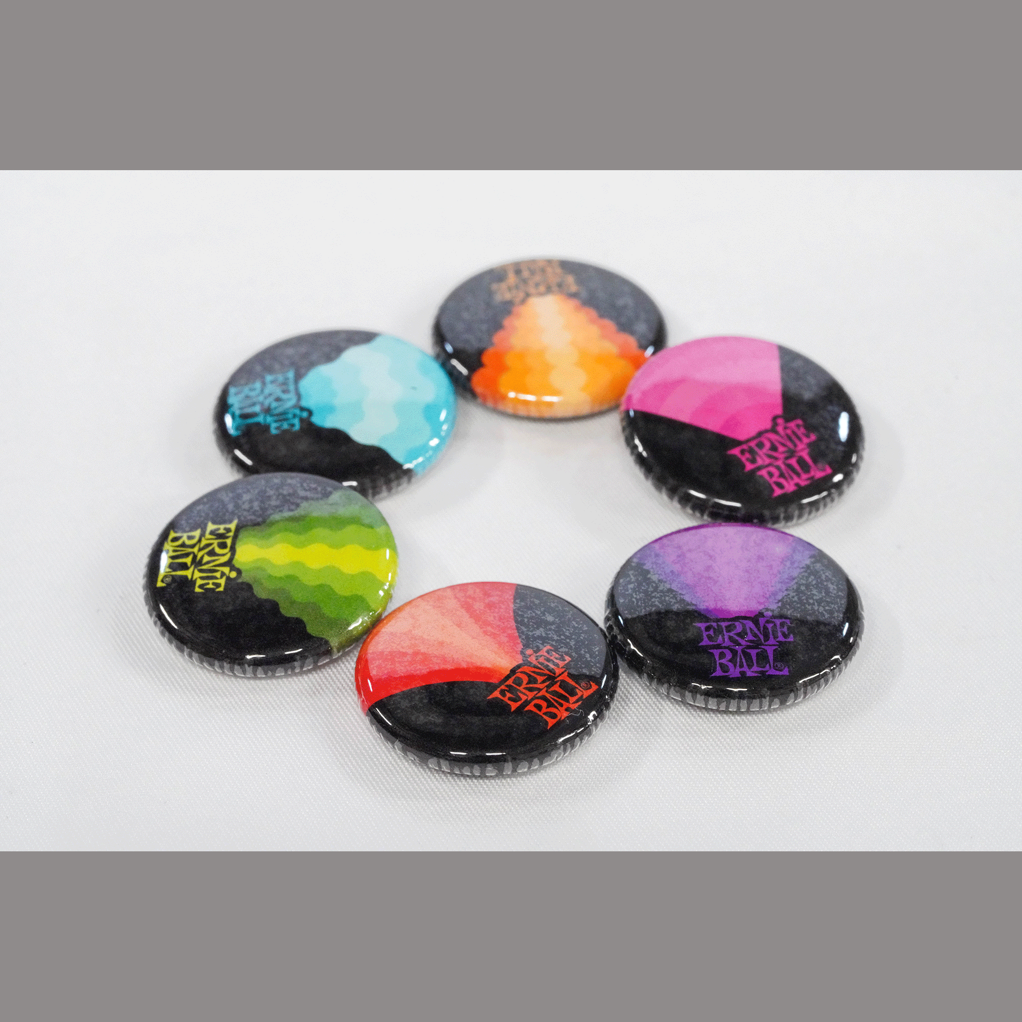 ERNIEBALL   おしゃれなピンバッジ！【RNR ASSORT BUTTON 6P】