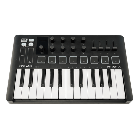 ARTURIA コンパクトなオールインワンMIDIコントローラー　【MINILAB 3 BLACK】
