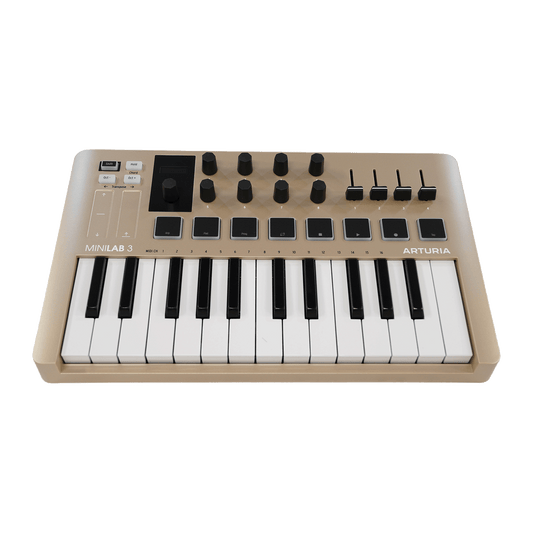 ARTURIA コンパクトなオールインワンMIDIコントローラー　【MINILAB 3 CHAMPAGNE】