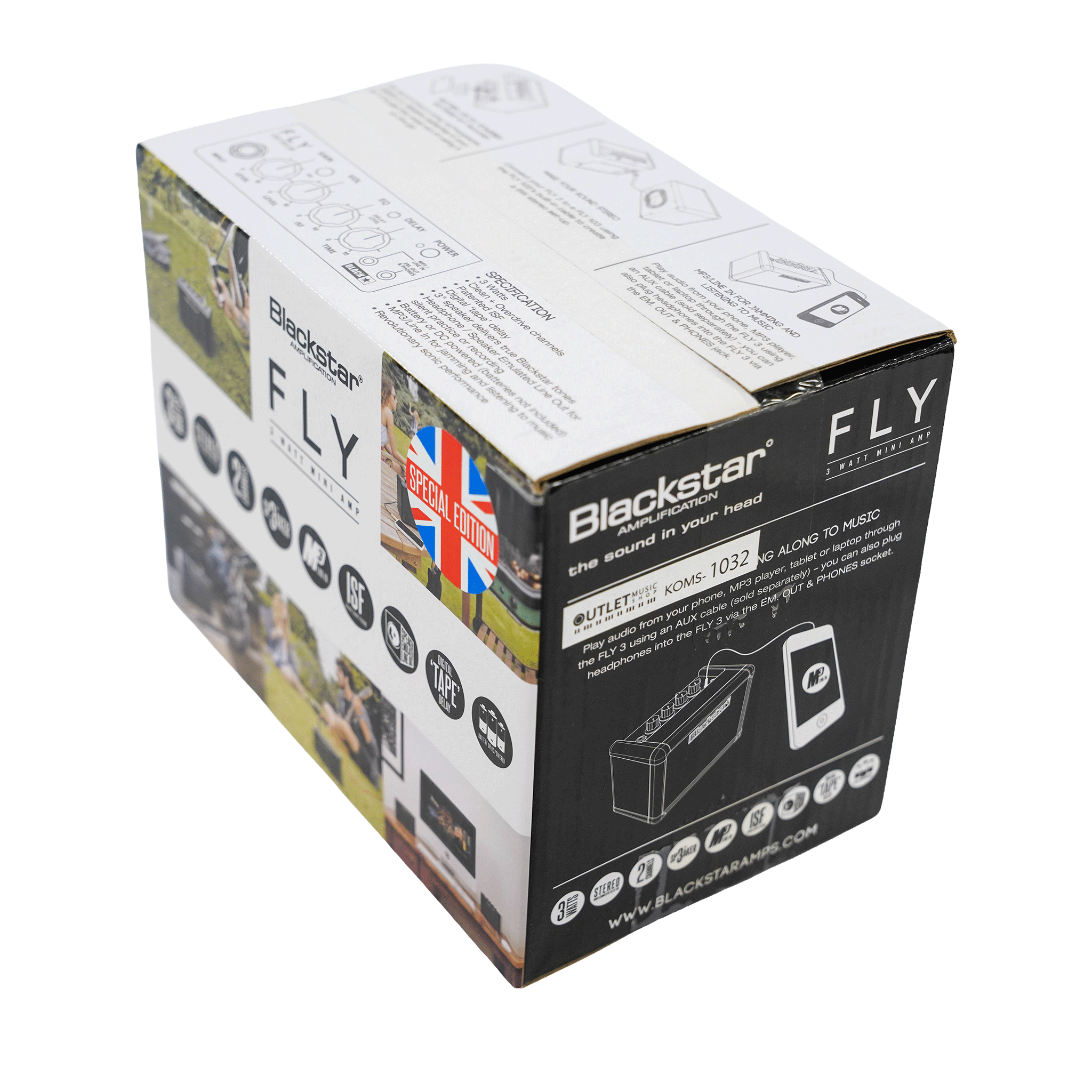 Blackstar 超小型ギターアンプ 【FLY 3　Union Flag Black】