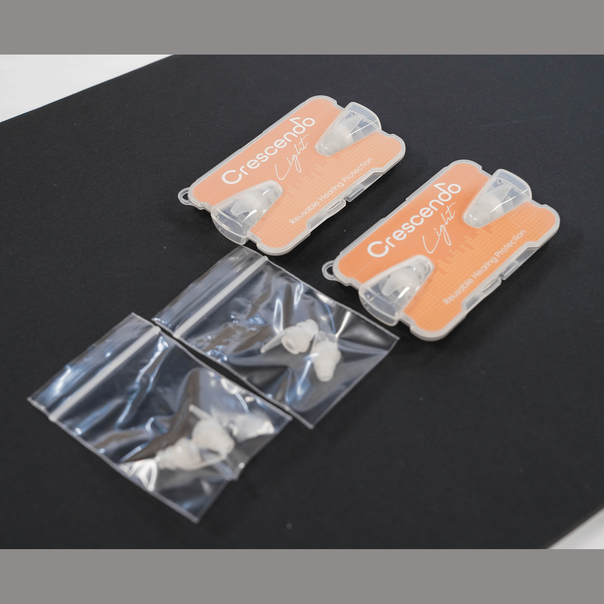 CRESCENDO 野外フェス、ライブを快適に！貴方の耳を守る【CRESCENDO LIGHT ORANGE＊2個セット】