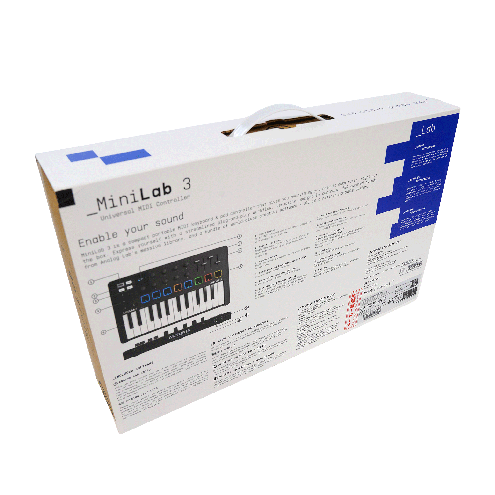 ARTURIA オールインワンMIDIコントローラー　【MINILAB 3 BLACK】