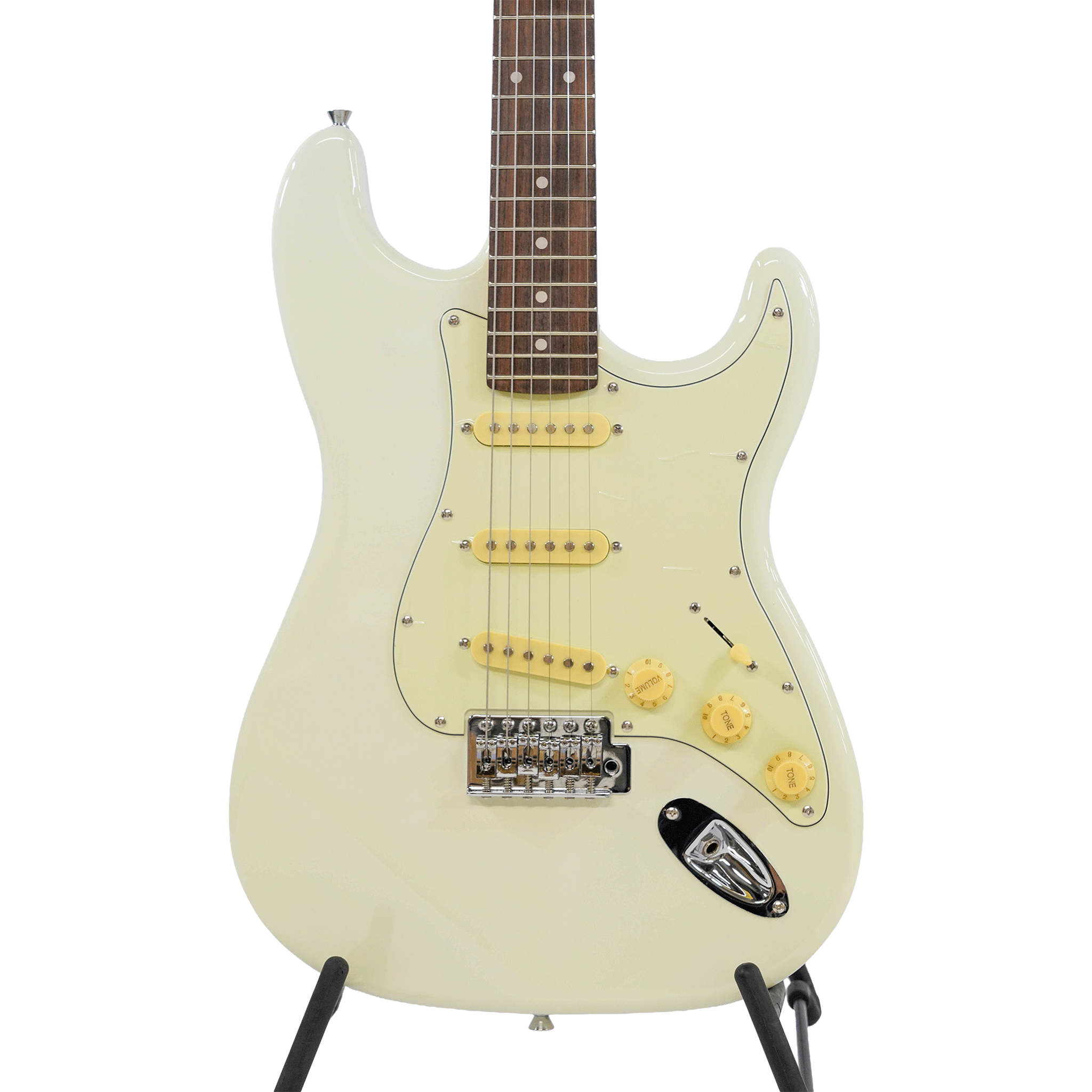 EKO アーティストが試奏したシンプル＆風格漂う・スリーシングルP.U【EKO ST 300 Olympic White】