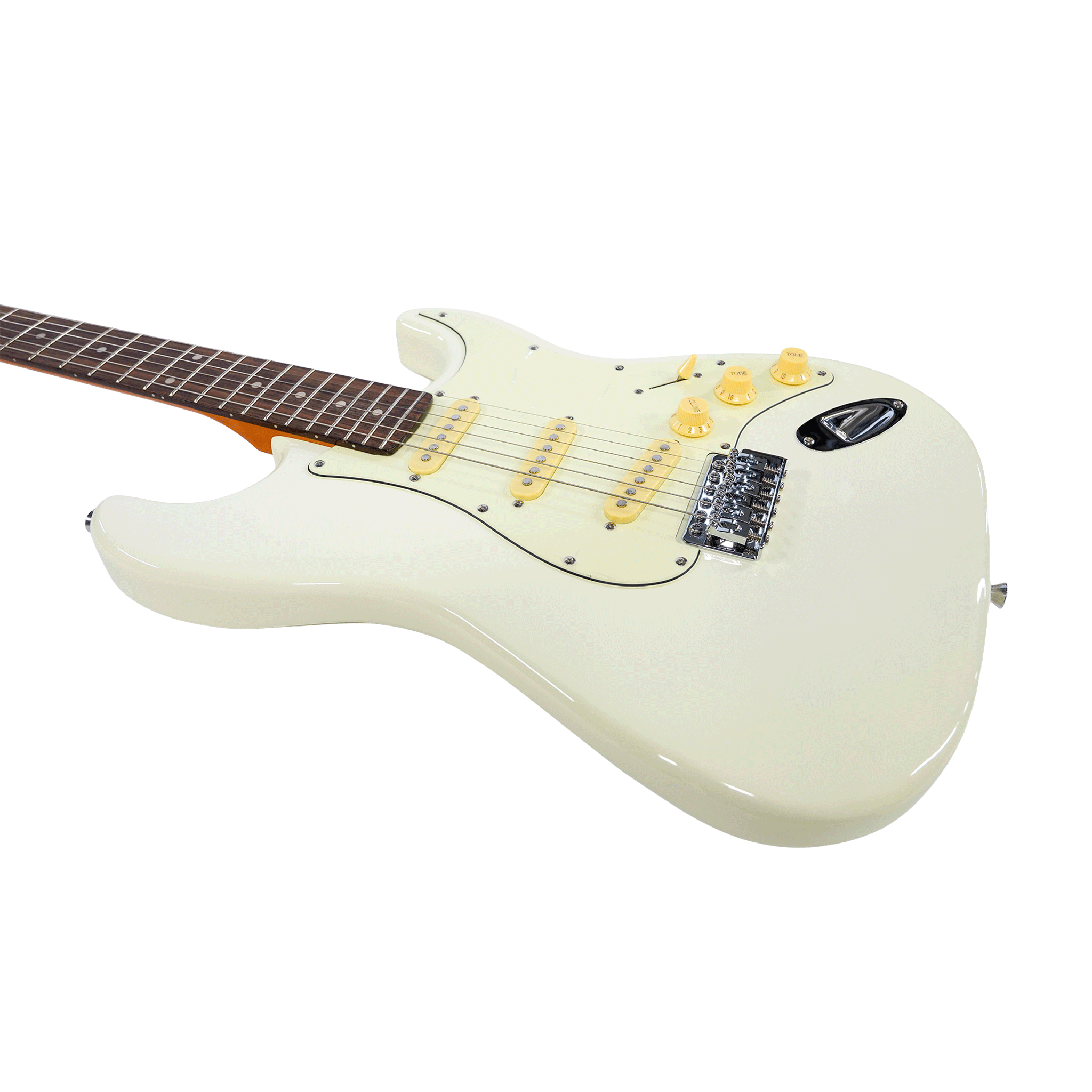 EKO アーティストが試奏したシンプル＆風格漂う・スリーシングルP.U【EKO ST 300 Olympic White】