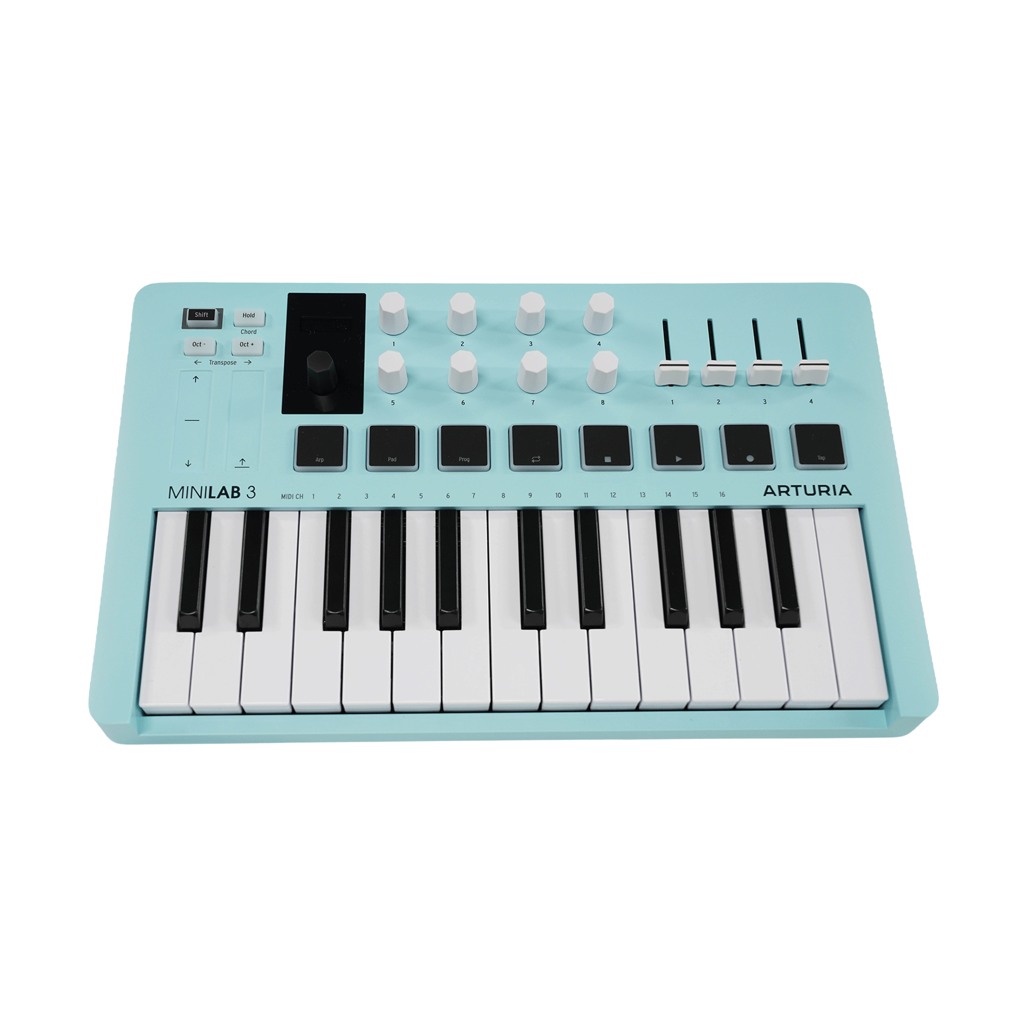 ARTURIA ソフトも充実！DTMに最適！オールインワンMIDIコントローラー【MINILAB 3 AQUAMARINE】