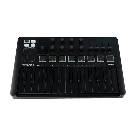 ARTURIA ソフトも充実！DTMに最適！オールインワンMIDIコントローラー【MINILAB 3 DEEP BLACK】 (コピー)