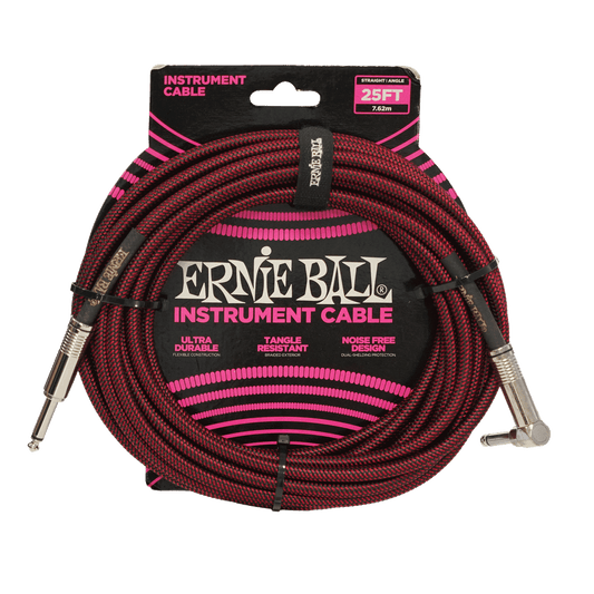 ErnieBall 信頼感抜群のギターケーブル【EB 6062 GT CABLE 25FT SL BKRD】