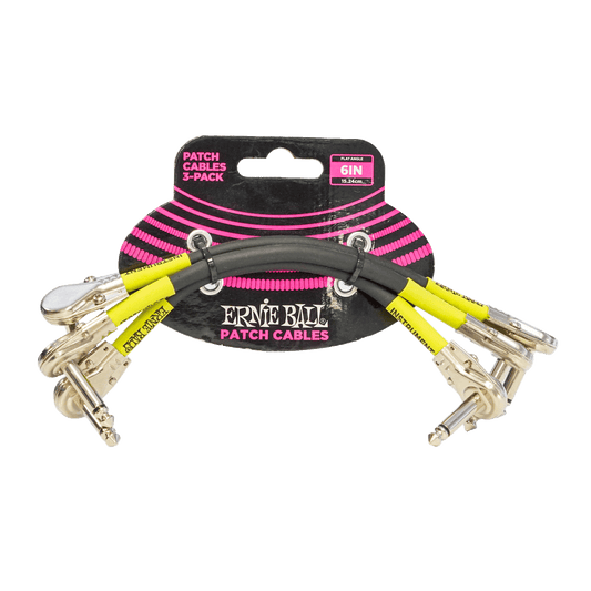 ErnieBall パッチケーブル３本セット【EB 6059 PATCH 3P LL BK 6IN FLAT】 - OUTLET MUSIC SHOP｜コルグ公式アウトレットオンライン
