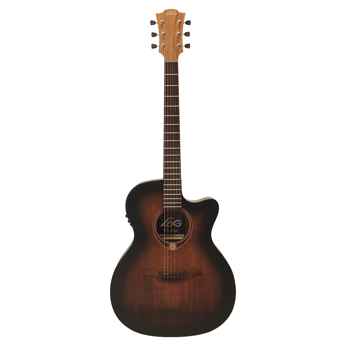 LAG Guitars チューナー付エレアコ仕様！トップ単板のカッタウェイ・モデル！【T70ACE-B&B】