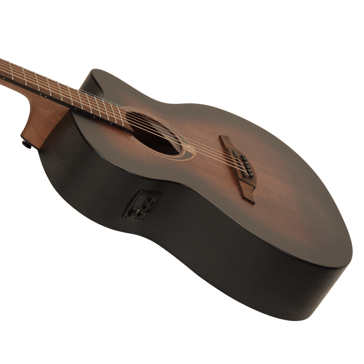 LAG Guitars チューナー付エレアコ仕様！トップ単板のカッタウェイ・モデル！【T70ACE-B&B】