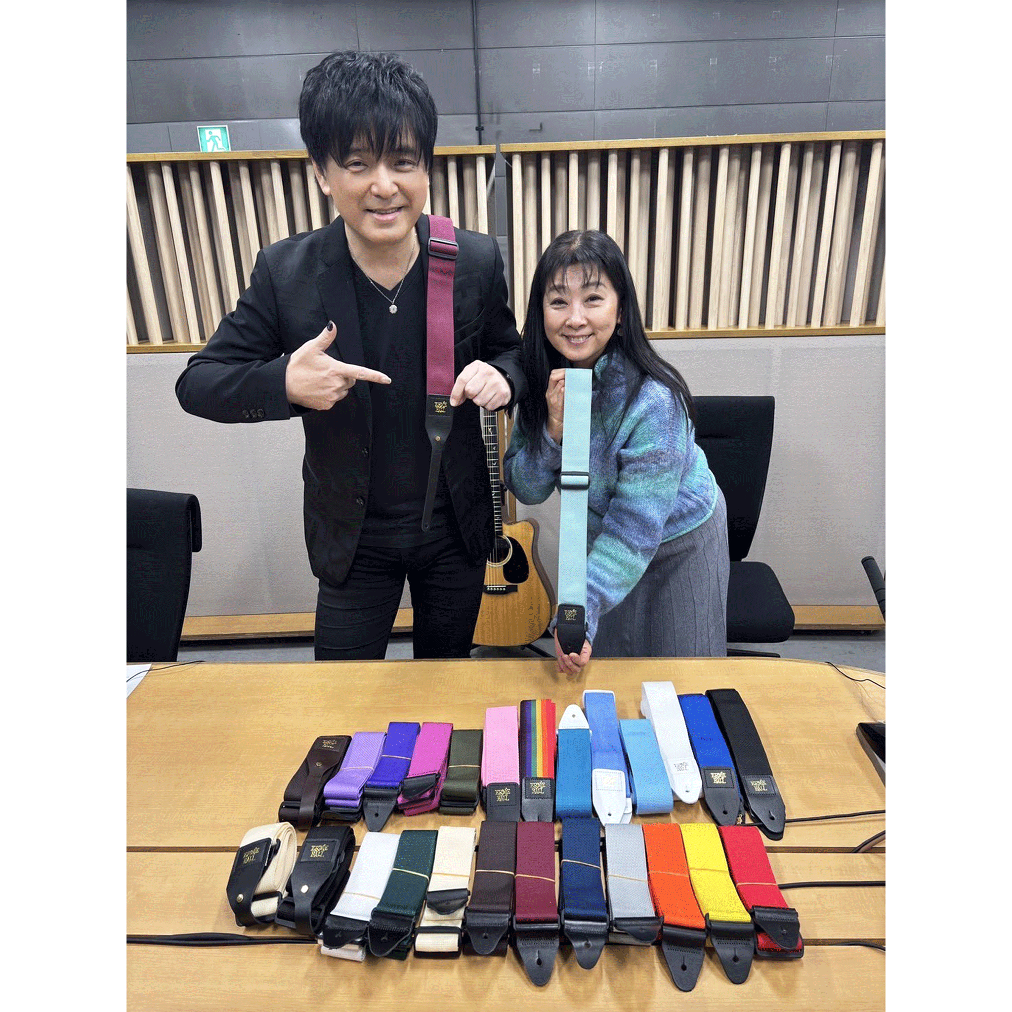 ＃押し弾き タイアップ製品＊ErnieBall  ストラップ2色セット【Polypro Guitar Strap/Bass Strap】